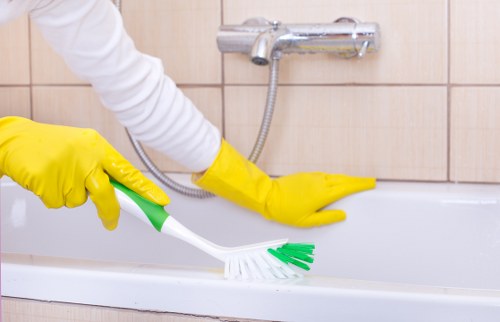 Polished hard flooring with cleaning equipment in Belgravia