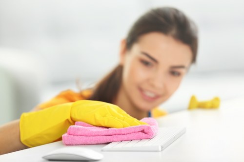 Staff training for safe cleaning practices at Belgravia Cleaners